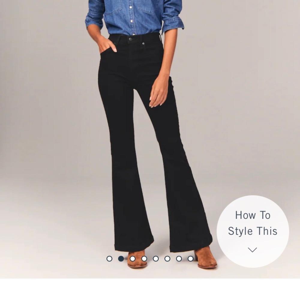 Abercrombie & Fitch Ultra High Rise Flare Jeans in Black | Size 4/27